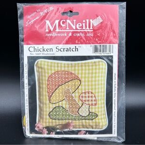 Vintage 1984 McNeil Chicken Scratch Mushroom Needlecraft Kit NOS USA